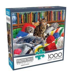 Buffalo Games Hautman Brothers Library Kitties 1000-piece jigsaw puzzle NEW